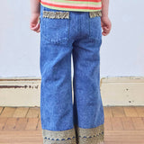 Lace-Trimmed Flared Pants